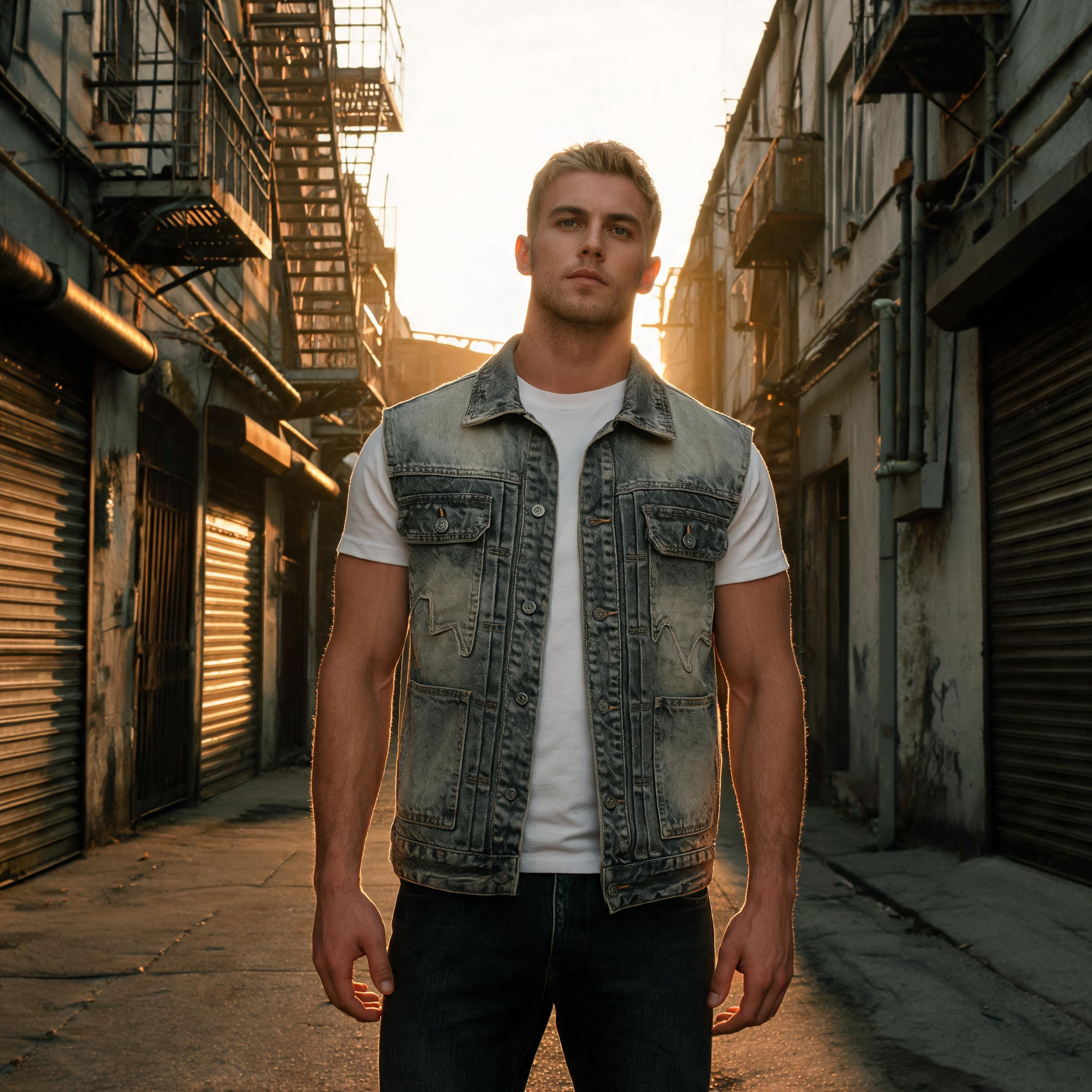 Oversized Vintage Denim Vest - product image 4