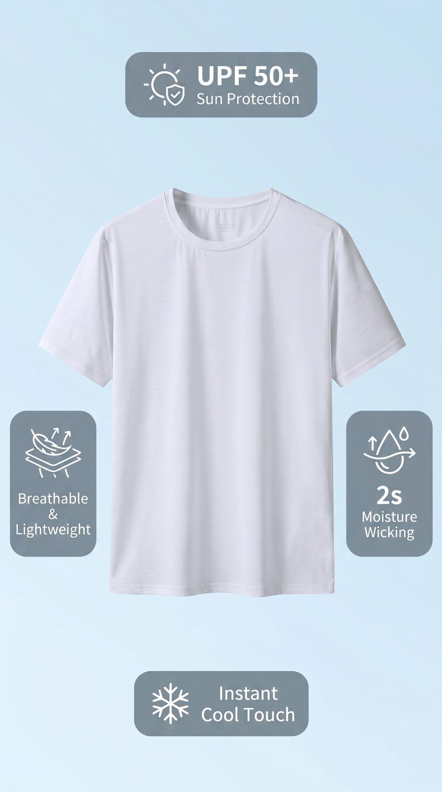Men's Ice Silk Quick-Dry T-Shirt| Breathable Cooling Nylon Spandex Tee