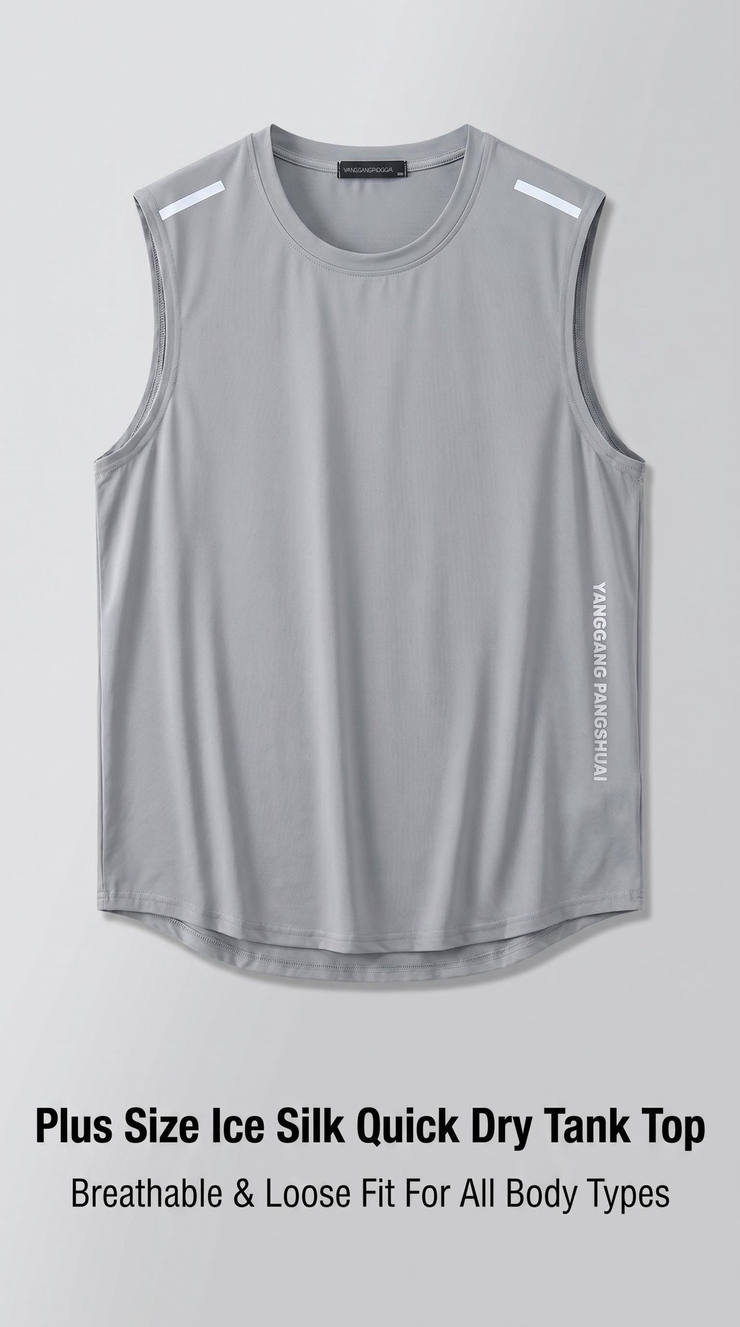 Herren-Tanktop aus Eisseide ohne Ärmel| Schnelltrocknende, atmungsaktive Sportweste