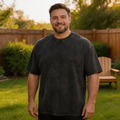 FORGEMEN 230G washed oversized cotton T-shirt in black