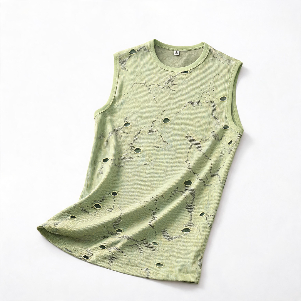 Oversized Distressed Mesh Tank Top - product image 4