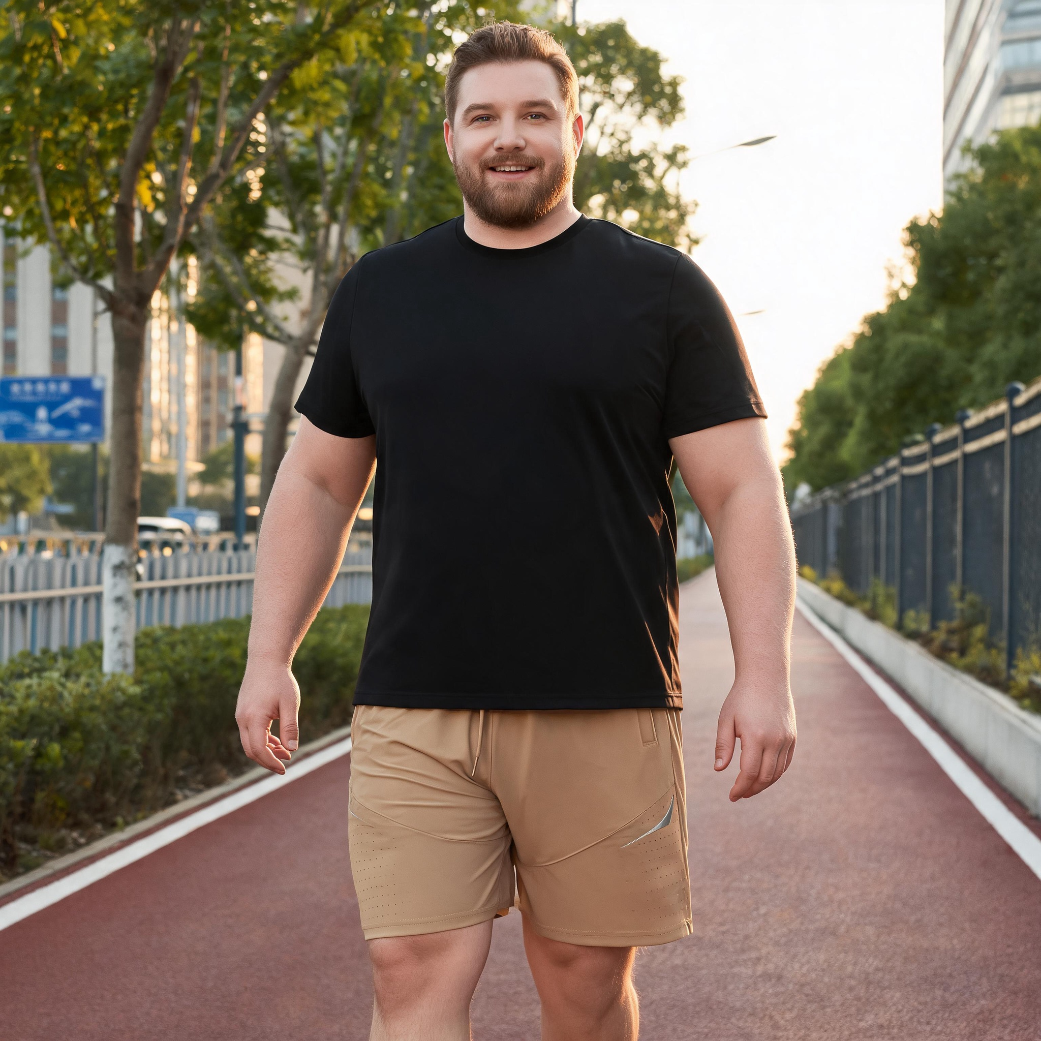 FORGEMEN Oversized Breathable Quick Dry Sports Shorts for Big & Tall Men