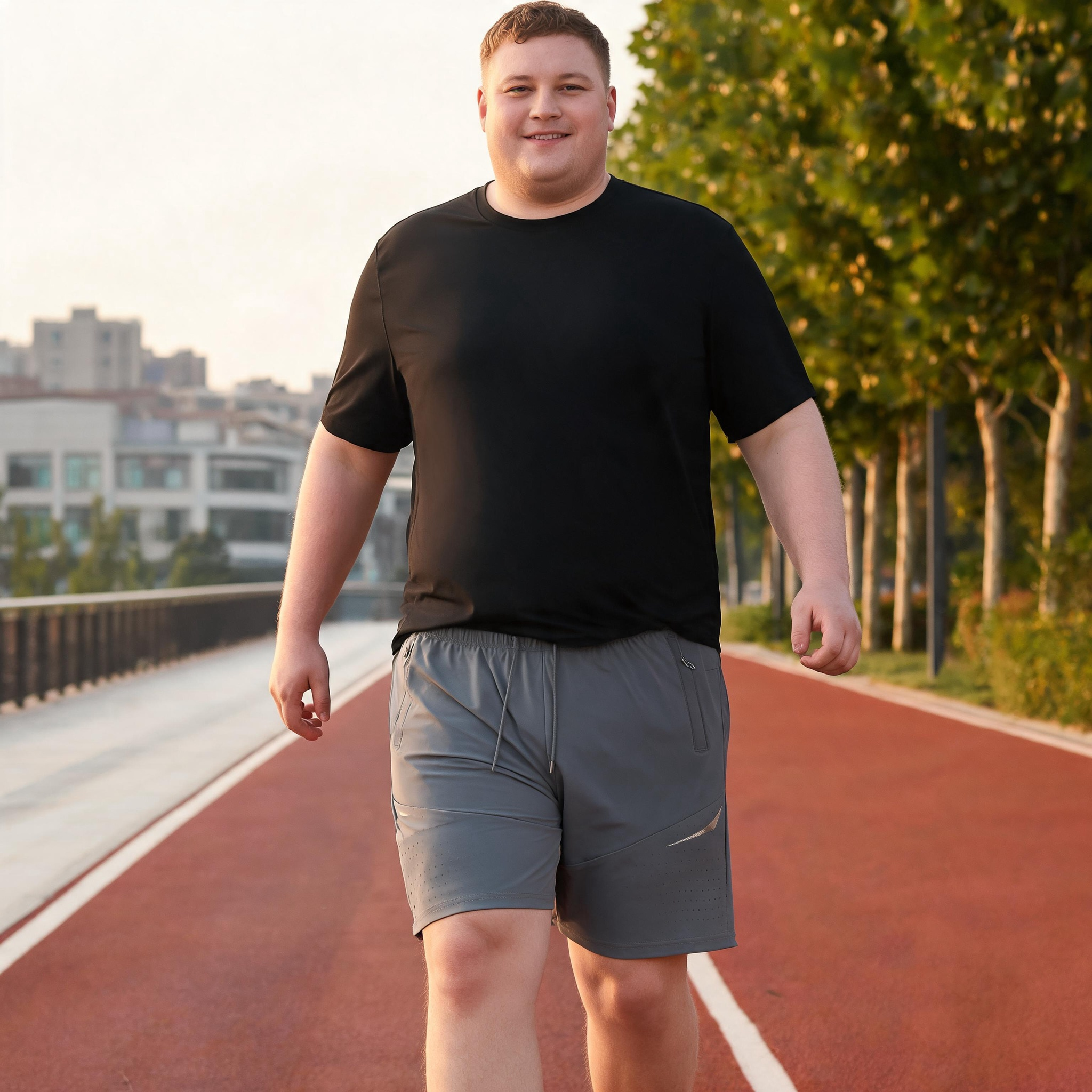 FORGEMEN Oversized Breathable Quick Dry Sports Shorts for Big & Tall Men