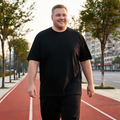 Oversized Plain Cotton Basic T-Shirt for Big & Tall Men