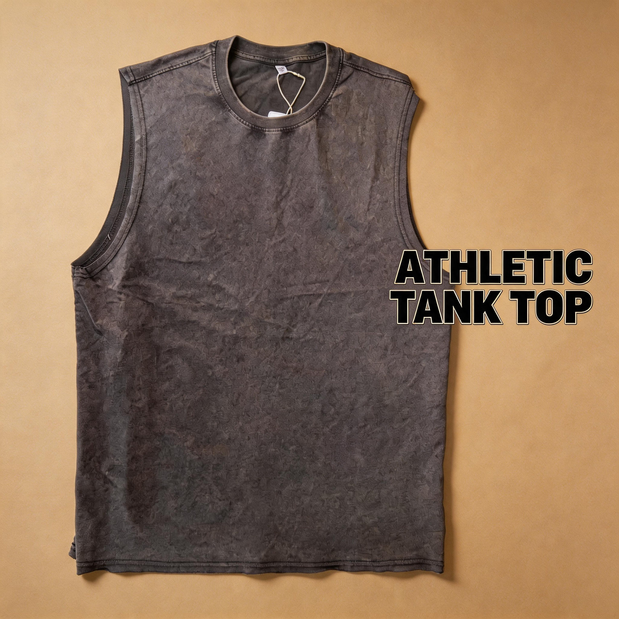 Big & Tall Vintage Washed Sleeveless Tank Top, Oversized Loose Fit Distressed Athletic Muscle Tank for Plus Size Men