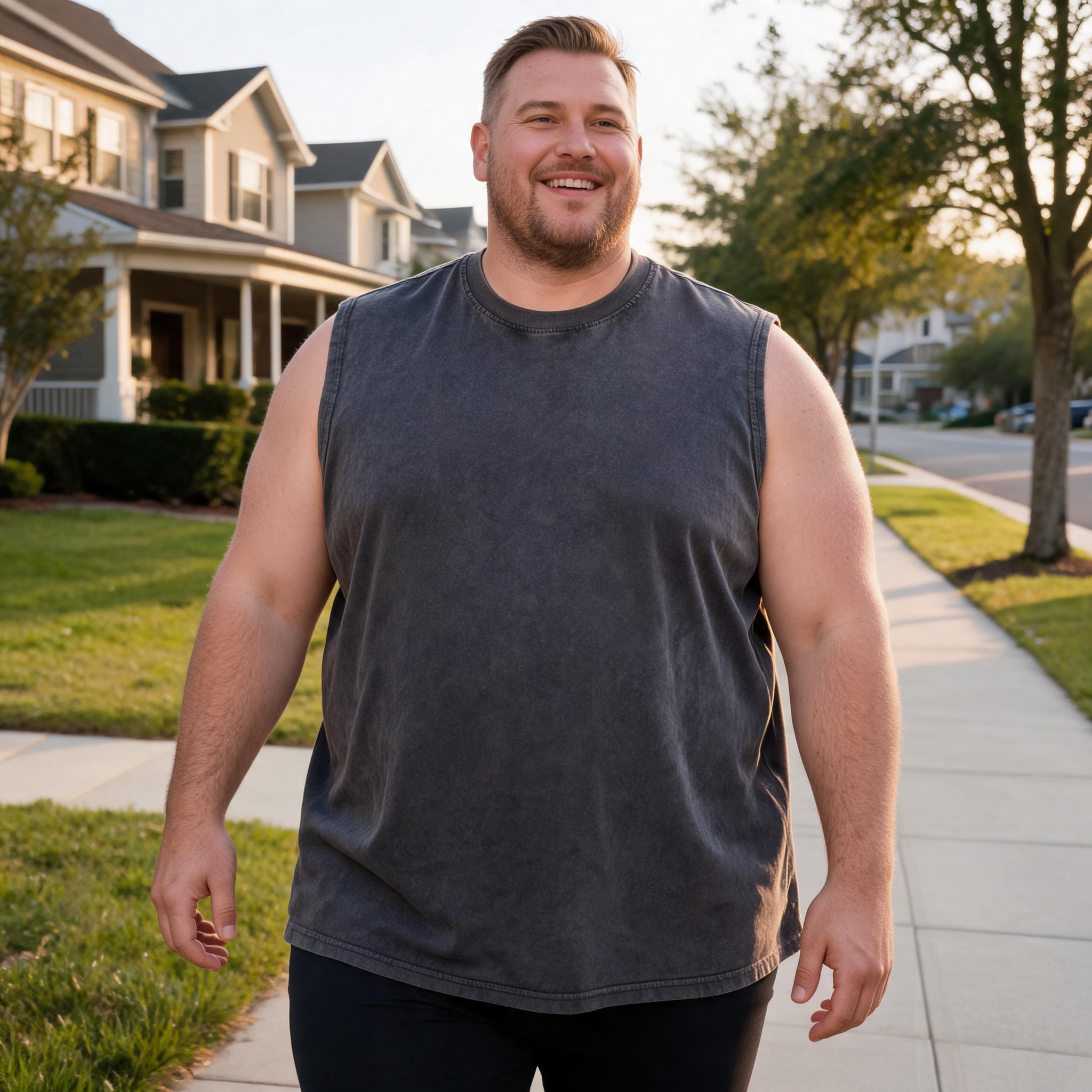 Big & Tall Vintage Washed Sleeveless Tank Top, Oversized Loose Fit Distressed Athletic Muscle Tank for Plus Size Men